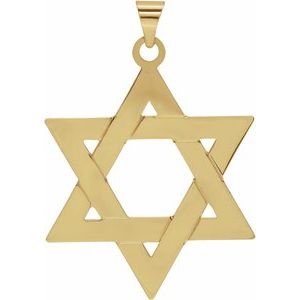 14K Yellow 32x26 mm Star of David Pendant R5032:104053:P