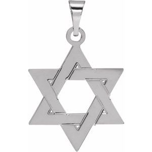 14K White 17x15 mm Star of David Pendant R5032:121859:P