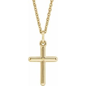 14K Yellow Cross 18" Necklace