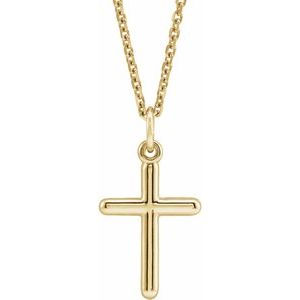 14K Yellow Cross 18" Necklace R41148:6001:P