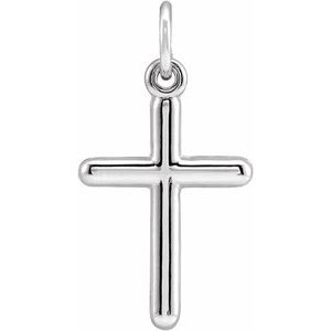 14K White Cross Pendant R41148:105:P
