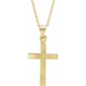 14K Yellow Cross 18" Necklace   R41279:6008:P