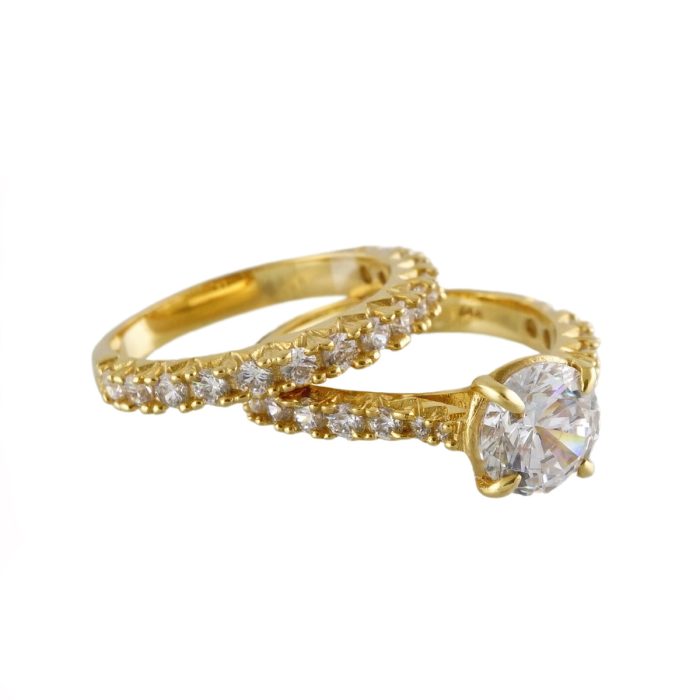 14k Gold Wedding Duo Ring Set