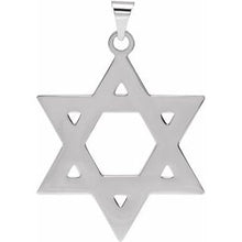 14K White 32x26 mm Star of David Pendant R5032:121861:P