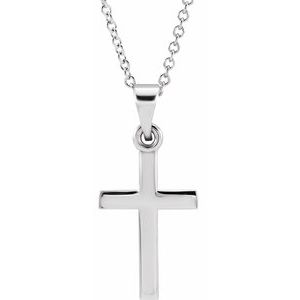 Sterling Silver Cross 18" Necklace   R41279:6011:P