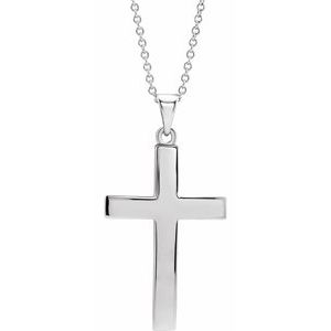 Sterling Silver Cross 18" Necklace   R41279:6014:P