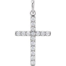 14K White 1/2 CTW Natural Diamond Cross Pendant R42308:10080:P