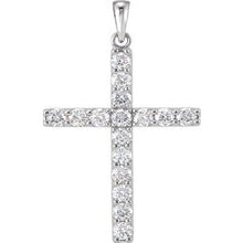 14K White 1 3/8 CTW Natural Diamond Cross Pendant R42308:10170:P