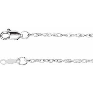 14K White 1.5 mm Rope 7" Chain