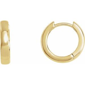 14K Yellow 14 mm Hoop Earrings