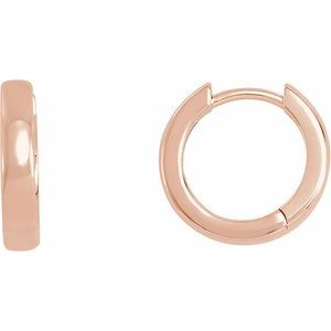 14K Rose 14 mm Hoop Earrings