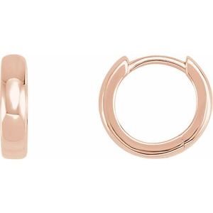 14K Rose 11.5 mm Hoop Earrings