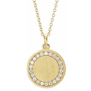 14K Yellow 1/5 CTW Natural Diamond Engravable 16-18" Necklace 86437:605:P