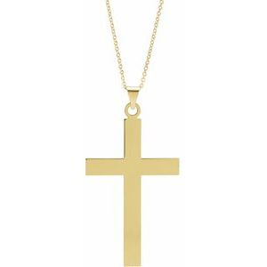 14K Yellow 39 x 25 mm Cross 18" Necklace R4030:6007:P