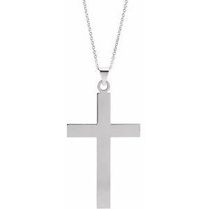 Sterling Silver 39 x 25 mm Cross 18" Necklace