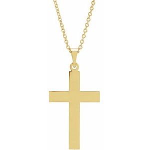 14K Yellow 22 x 14 mm Cross 18" Necklace R4030:6005:P