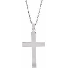 Sterling Silver 28 x 18 mm Cross 18