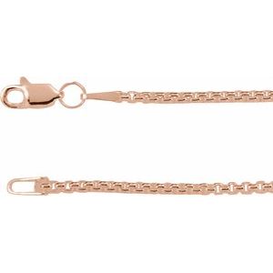 14K Rose 1.8 mm Rounded Box 7" Chain  CH1091:610:P