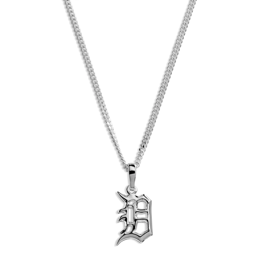 Chunky Detroit "D" Necklace S1820493203-1-StrlngSil-OS-THA