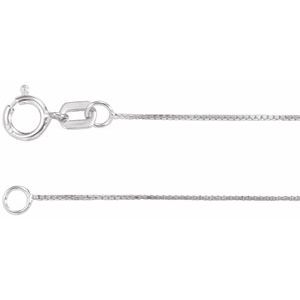 14K White .55 mm Box 7" Chain  CH1096:605:P