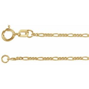 14K Yellow 1.28 mm Figaro 18" Chain CH1098:602:P