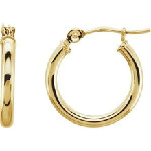 14K Yellow Tube 15 mm Hoop Earrings 20270:163841:P