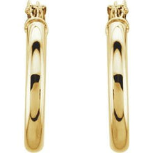14K Yellow Tube 15 mm Hoop Earrings 20270:163841:P