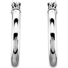 14K White Tube 15 mm Hoop Earrings 20270:163849:P
