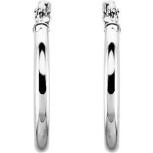 14K White Tube 20 mm Hoop Earrings 20270:163850:P