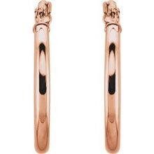 14K Rose Tube 20 mm Hoop Earrings 20270:6005:P