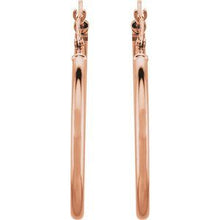 14K Rose Tube 30 mm Hoop Earrings 20270:6007:P