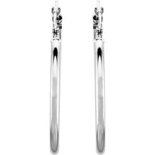 14K White Tube 30 mm Hoop Earrings 20270:6001:P