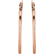14K Rose Tube 34 mm Hoop Earrings 20270:6008:P
