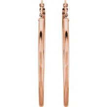 14K Rose Tube 40 mm Hoop Earrings 20270:6009:P