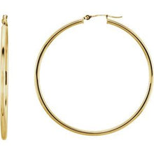 14K Yellow Tube 47 mm Hoop Earrings 20270:163847:P