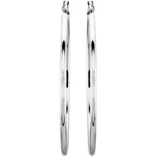 14K White Tube 47 mm Hoop Earrings 20270:163852:P