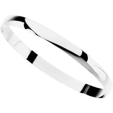 14K White Engravable 6 mm Half Round Bangle 7 1/2