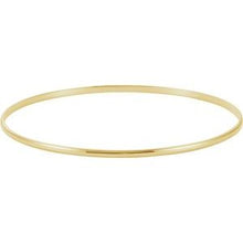 14K Yellow Engravable 2 mm Half Round Bangle 7 1/2