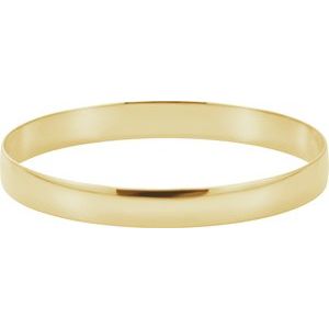 14K Yellow Engravable 6 mm Half Round Bangle 7 1/2" Bracelet BRC1:11649:P