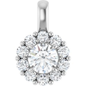14K White 3/4 CTW Lab-Grown Diamond Halo-Style Pendant 86394:LG601:P
