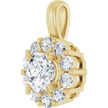 14K Yellow 1 CTW Lab-Grown Diamond Halo-Style Pendant 86394:LG603:P