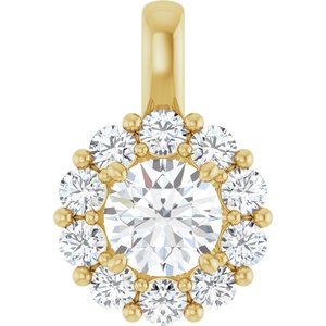 14K Yellow 1 CTW Lab-Grown Diamond Halo-Style Pendant 86394:LG603:P