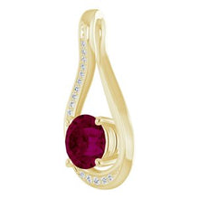14K Yellow 6 mm Natural Rhodolite Garnet & .04 CTW Natural Diamond Pendant 86419:60000:P