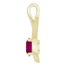 14K Yellow 6 mm Natural Rhodolite Garnet & .04 CTW Natural Diamond Pendant 86419:60000:P