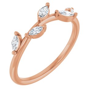 14K Rose 1/4 CTW Natural Diamond Leaf Ring 122971:602:P