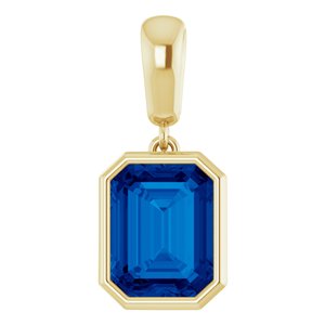 14K Yellow Lab-Grown Blue Sapphire Pendant 86571:60003:P