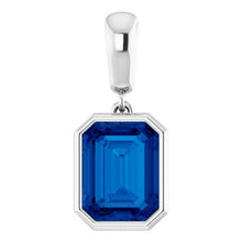14K White Lab-Grown Blue Sapphire Pendant 86571:60002:P