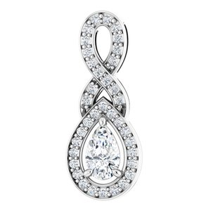 14K White 1/3 CTW Natural Diamond Pendant