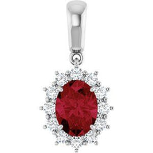 14K White Lab-Grown Ruby & 1/3 CTW Natural Diamond Pendant 85654:70021:P