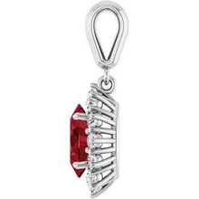 14K White Lab-Grown Ruby & 1/3 CTW Natural Diamond Pendant 85654:70021:P